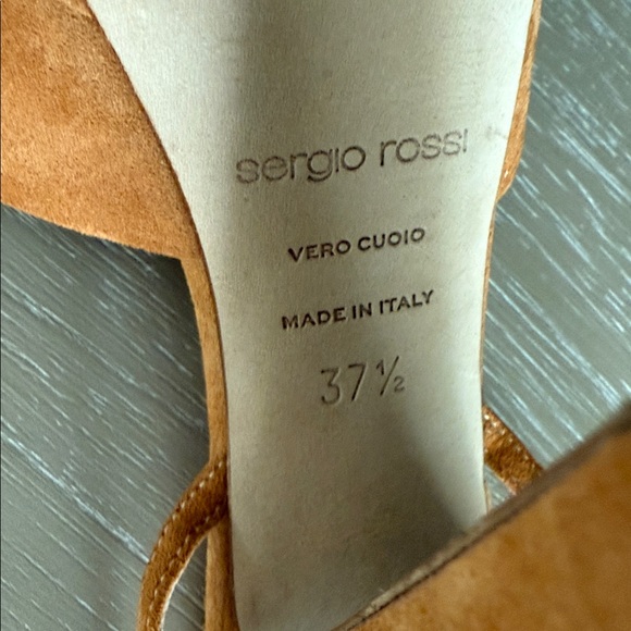 Sergio Rossi Tan Suede Platform Heels - Picture 3 of 12